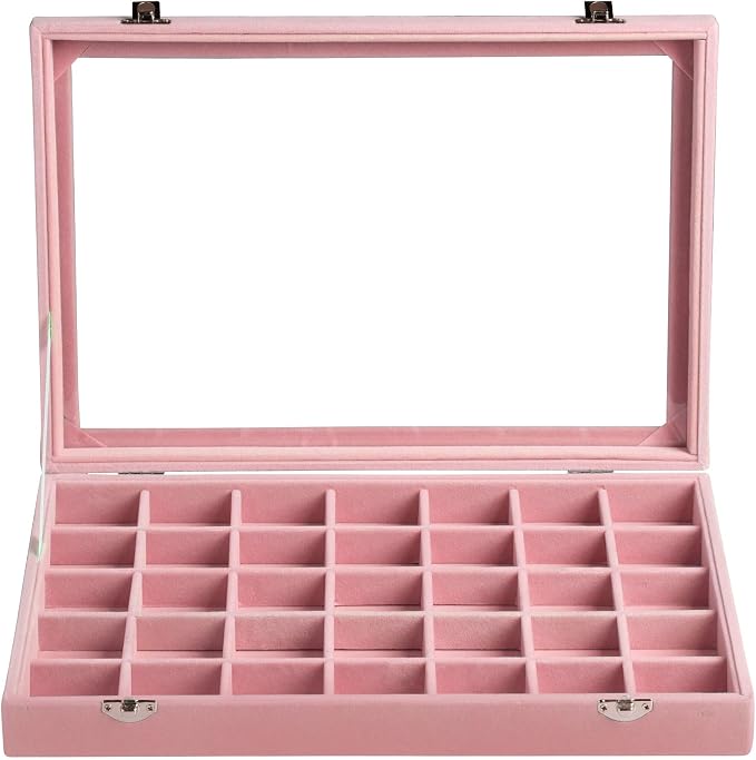 Frebeauty Velvet Jewelry Tray, 35 Grid Jewelry Organizer - Image 2