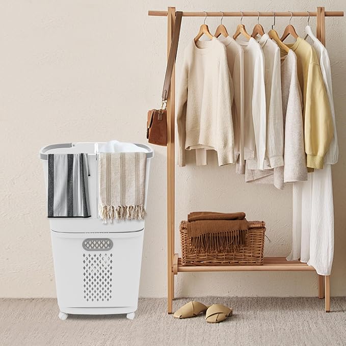 2 Layer Rolling Laundry Hamper Sorter - Image 9