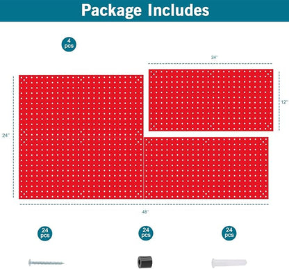 Peg Board, Pegboard Rack Garage Storage Steel Horizontal Peg Board Pack - Image 2