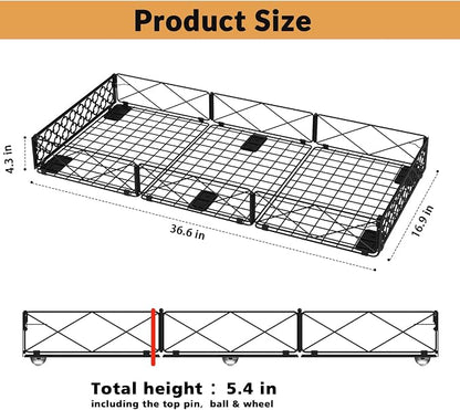 NADAMOO 5.4 in Low Profile Under Bed Storage, 36.6" Ultra Long Metal Underbed - Image 6