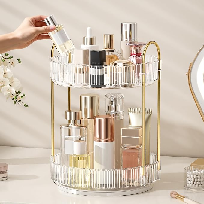 Oifecsie 360° Rotating Makeup Organizer, Large Capacity SkinCare Organizer - Image 4