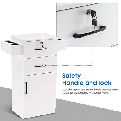 BarberPub 38"x18"x14" Locking Beauty Salon Storage Cabinet, Barber Styling - Image 6