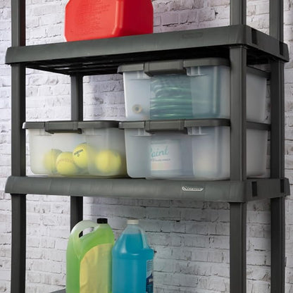 Sterilite 18-Pack Plastic Storage Bins w/ Lids, Shelf Totes Clear Containers - Image 8