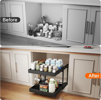 Golener 2-Tier Expandable Pull Out Cabinet Organizer - Image 9