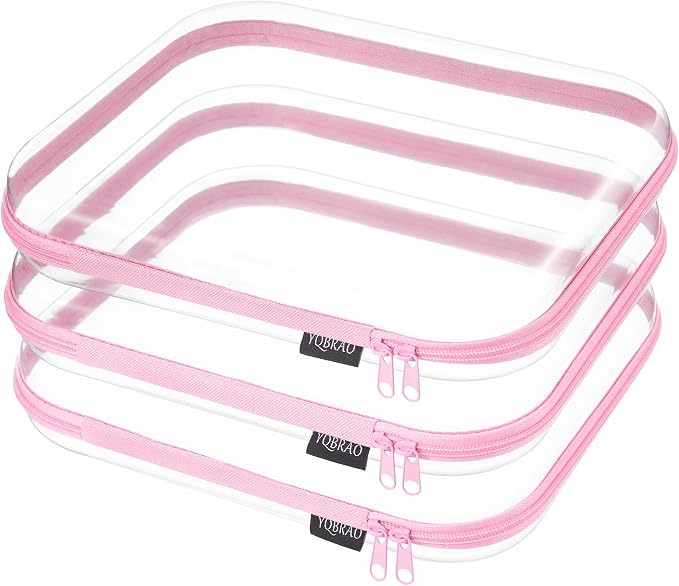 YQBRAO 3-Pack Large Clear Hard Shell Zipper Case, 1.2mm Ultra-Thick Rigid Toy & by Unknown