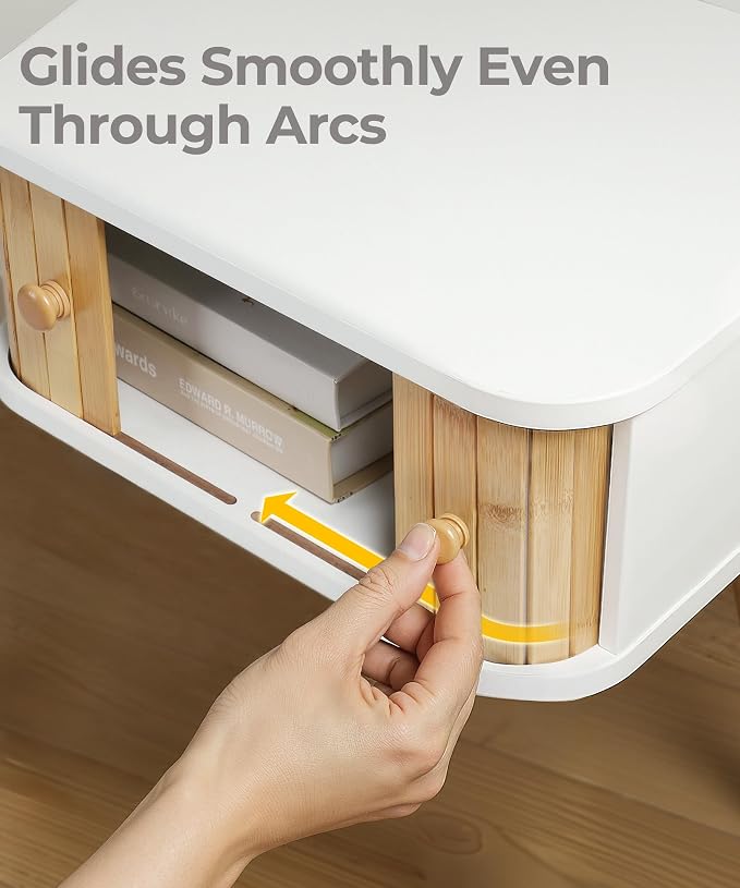 SUMGAR Floating Nightstand White Bedside Table Wall Mounted - Image 4