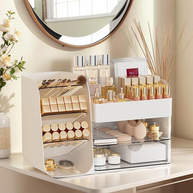 Makeup Organizer with 2 M Drawers & Brush Holders - Image 3