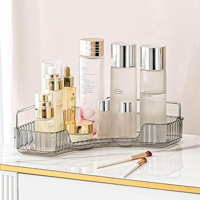 Corner Bathroom Countertop Organizer, Vanity Organizer Trays by INVSSENEORGANIZERS