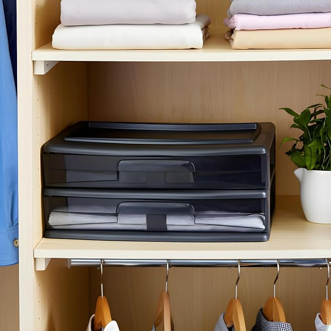 HOMZ 2-Pack 2-Drawer Storage Cart, Plastic Drawers - Image 9