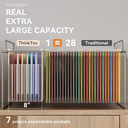 ThinkTex Plastic Expanding Hanging File Folders, 7 Innovative 1.2" Accordion - Image 4