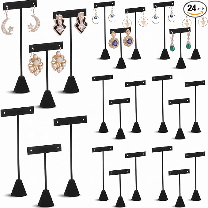 Marsui 24 Pcs Earring Display Set T Bar Earring Display Stand by Marsui