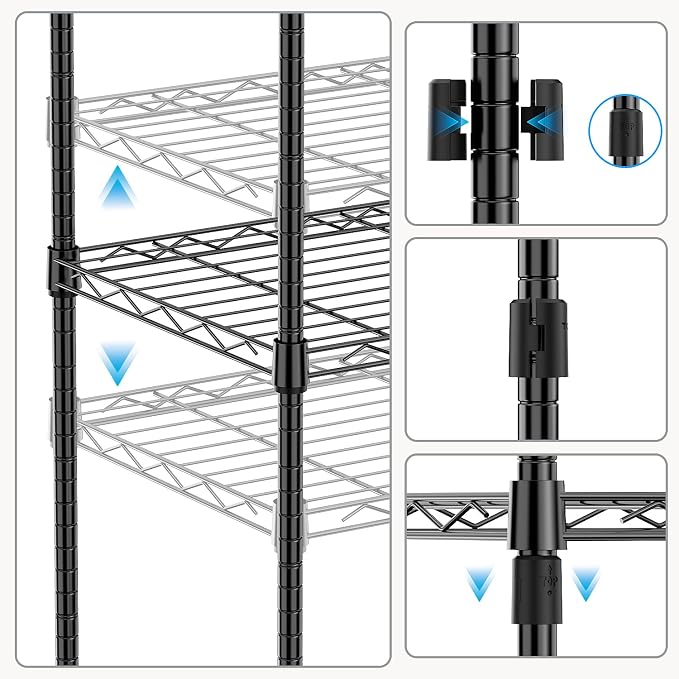 1000 lbs 4Tier Shelf Metal Storage Shelves Wire Rack Closet Organizers - Image 4
