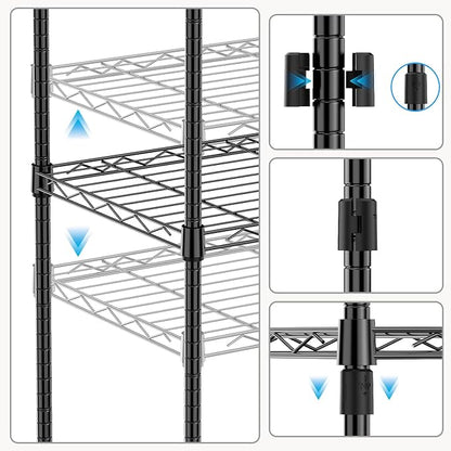 1000 lbs 4Tier Shelf Metal Storage Shelves Wire Rack Closet Organizers - Image 4