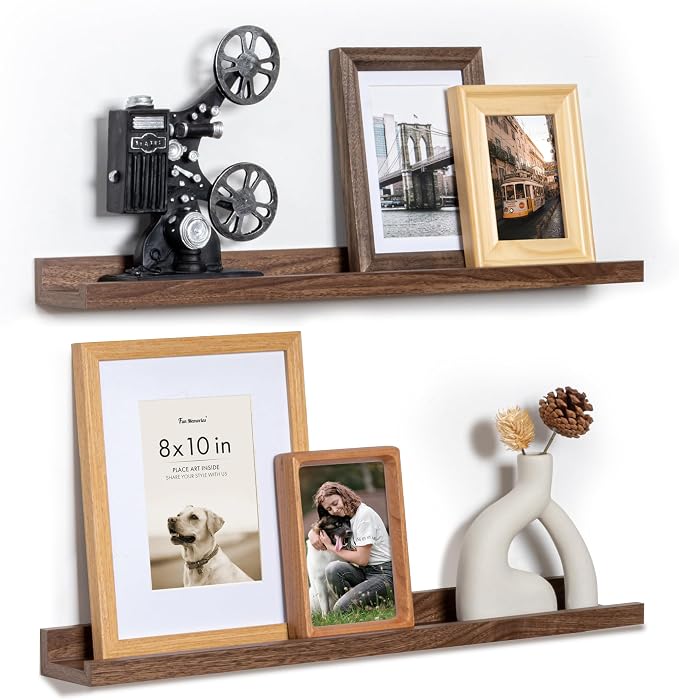 Fun Memories Picture Ledge Shelf, 24 Inch Floating Shelves Set of 2, Nursery by FunMemories