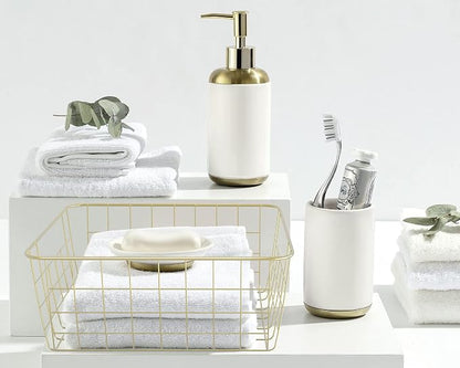 Gold Wire Baskets for Organizing, Storage Bins for Bathroom | Gold Basket - Image 2
