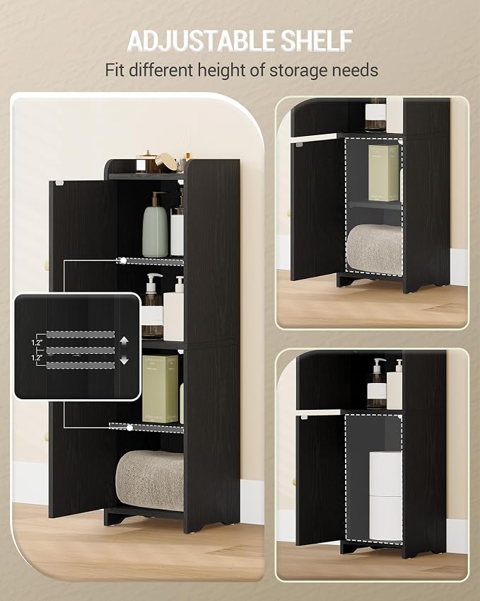 Hzuaneri Bathroom Storage Cabinet, Small Corner Floor Cabinet - Image 4