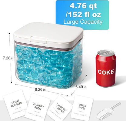 Laundry Pods Container, 1 Pack 4.76 qt. / 152 fl oz Powder Holder Dispenser - Image 2