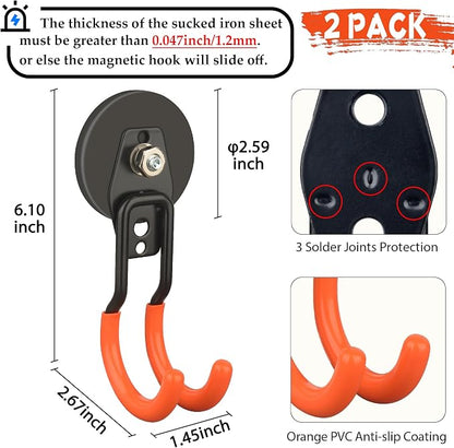 ULIBERMAGNET New Updated Garage Strong Magnetic Hooks, 2 Pack Heavy Duty Large - Image 2