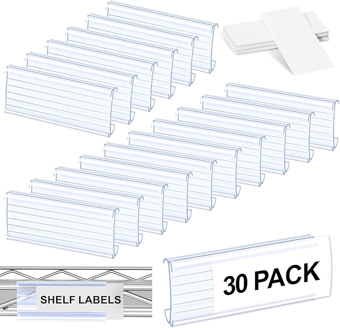 30 Pcs Label Holder Shelf Labels, Wire Shelf Label Holder by collwait