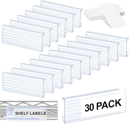 30 Pcs Label Holder Shelf Labels, Wire Shelf Label Holder by collwait