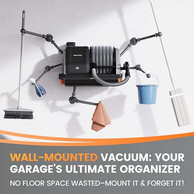 Giraffe Tools Grandstorm Retractable Vacuum Cleaner Wall-Mounted, Shop Wet Dry - Image 5