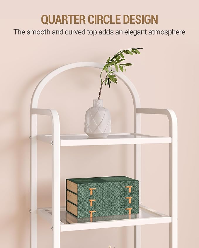 Hzuaneri Bookcase Bookshelf, Tempered Glass Bookshelves | Slim Shelving Unit - Image 7