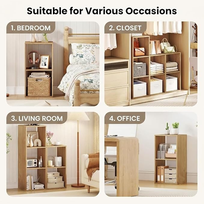 POWERSTONE 2 Cube Storage Organizer, 2 Tier Cubby Bookshelf Freestanding - Image 7