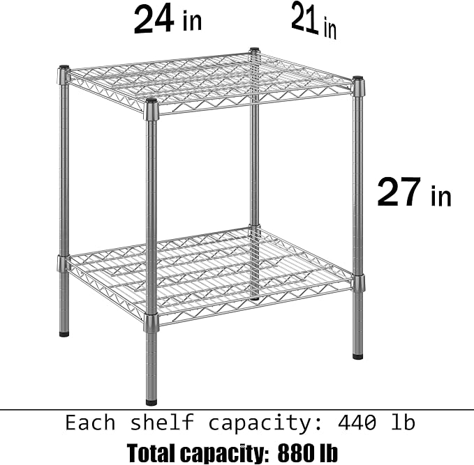 21" Deep x 24" Wide x 27" Height Wire Shelving Kit | 2-Tier | NSF Commercial - Image 3