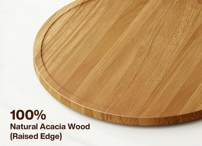 12" Acacia Wood Lazy Susan Turntable Organizer - Image 3