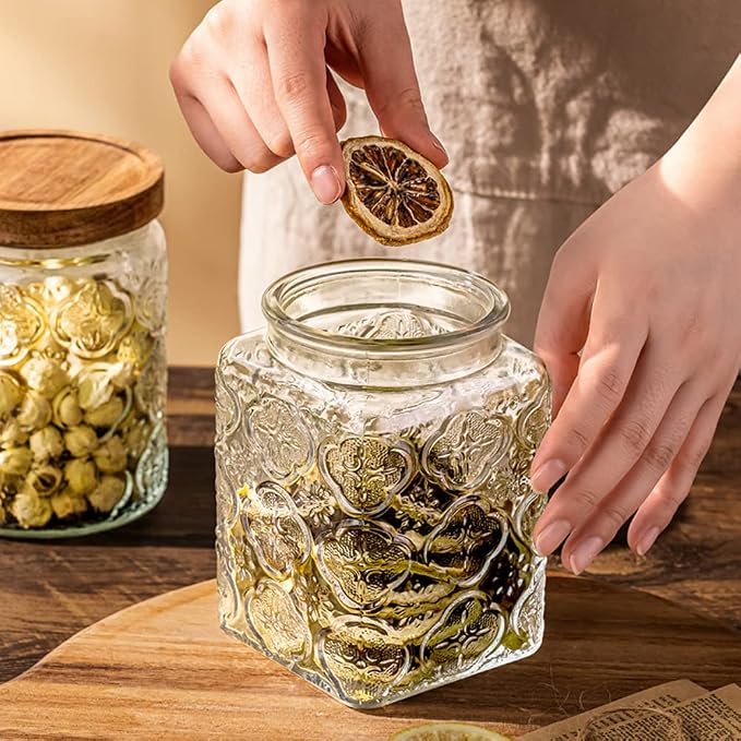 ANSQU 25.3 FL OZ Square Glass Jar, Glass Storage Canister - Image 3