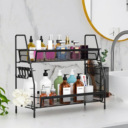 VITVITI 2-Tier Bathroom Organizer Countertop, Metal Wire Mesh Bathroom Counter - Image 3