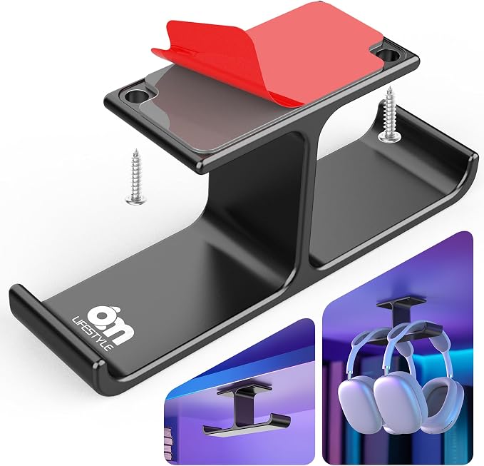 All Aluminum Headset & Headphone Stand Hanger Under Desk Headphone Holder Hook - Image 2