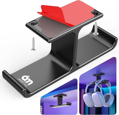 All Aluminum Headset & Headphone Stand Hanger Under Desk Headphone Holder Hook - Image 2