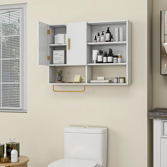 Bathroom Wall Cabinet Wood Large Wall Mounted Medicine Cabinet - Image 5