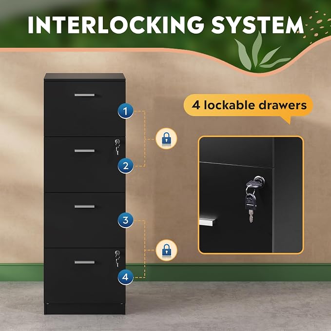 DEVAISE 4 Drawer File Cabinet - Image 4