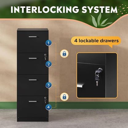 DEVAISE 4 Drawer File Cabinet - Image 4