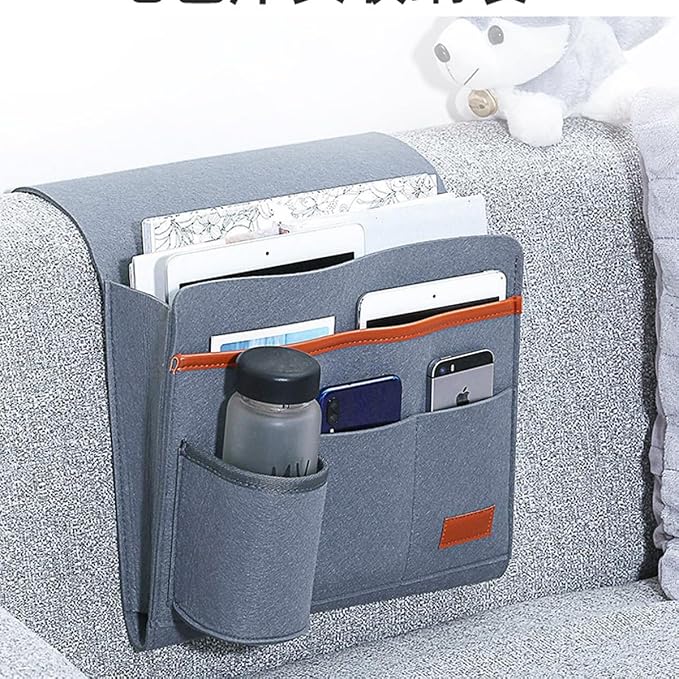 Bringsine Bedside Caddy, Felt Bed Storage Organizer Hanging Bag Holder - Image 7