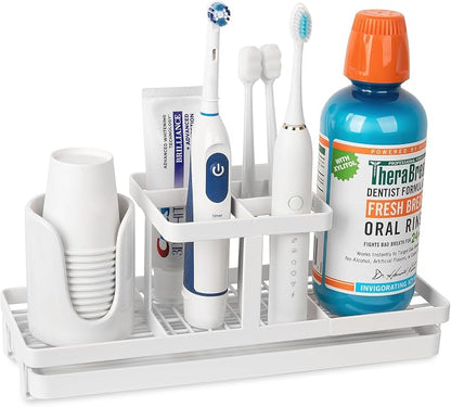 Toothbrush Holders Toothpaste Organizer Bathroom Accessories, 5 Slots, by Heagoale