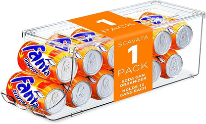 Soda Can Organizer for Refrigerator, Stackable Canned Food Pop Cans Container by Tidyyourlife