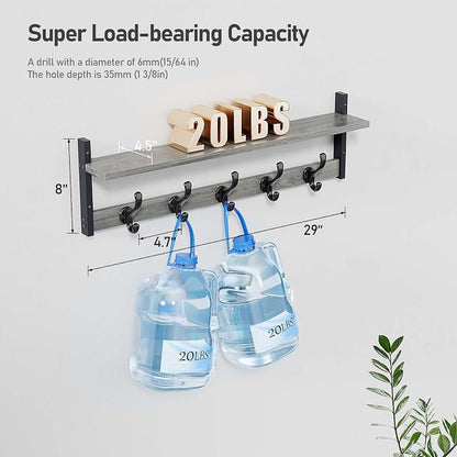 Tatub 29" Rustic Coat Rack Wall Mount - Image 6