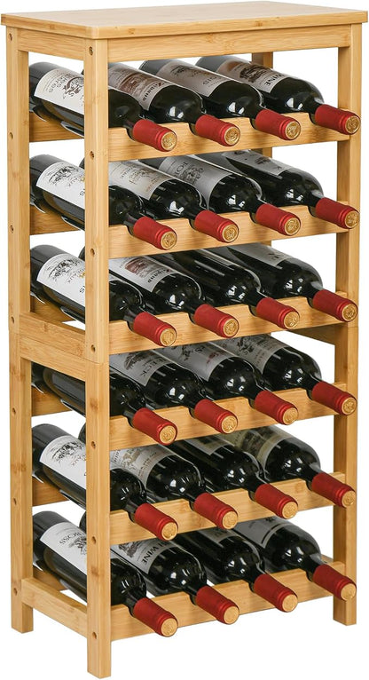 VASMIA Wine Rack Free Standing Floor, 6-Tier Display Wine Storage Shelves by VASMIA