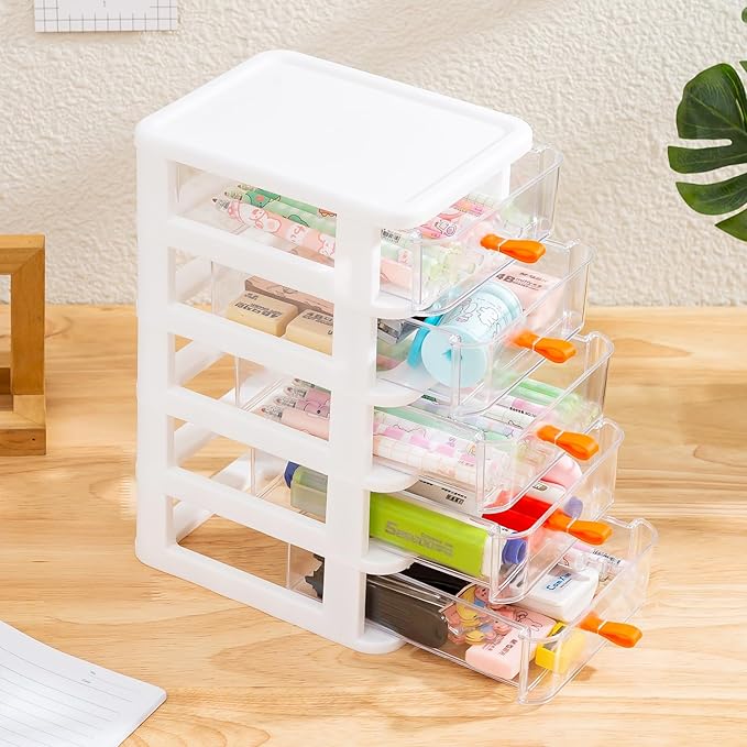 Gagee 5 Drawer Mini Stackable Storage Drawers, - Image 4