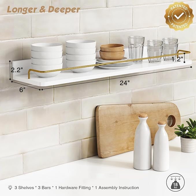 Forbena 24 Inch Bathroom Floating Shelves - Image 3