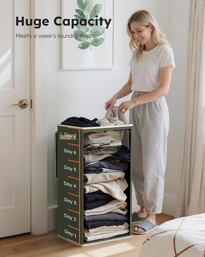 SOLEDI Laundry Hamper with Lid 100L Large & Tall Collapsible Laundry Basket - Image 3