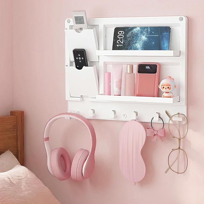 Lifewit Plastic Adhesive Bedside Shelf, Floating Pegboard Shelves, Key Remote by Lifewit