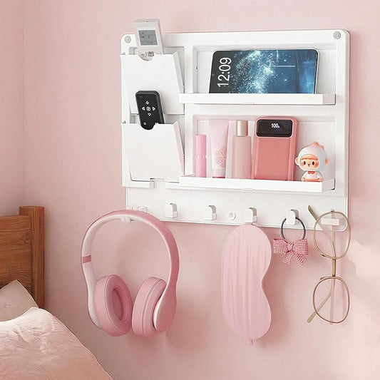 Lifewit Plastic Adhesive Bedside Shelf, Floating Pegboard Shelves, Key Remote by Lifewit