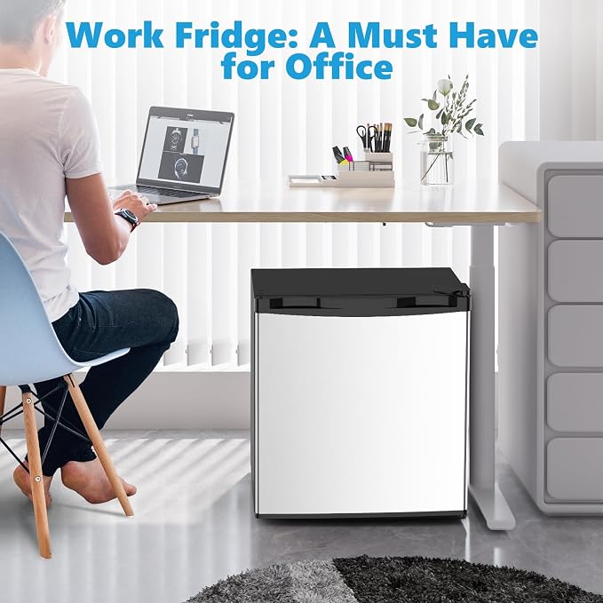 1.6 Cu.ft Mini Fridge with Freezer, Compact Refrigerator, Single Reversible Door - Image 3