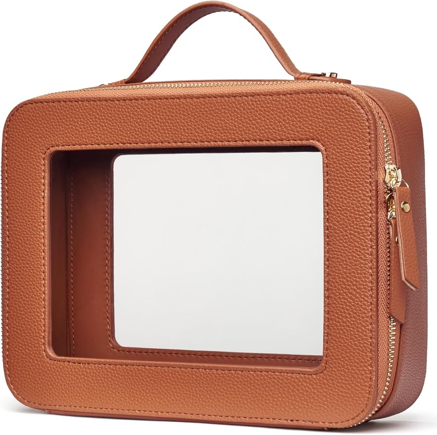 Popvibe Clear Makeup Bag Travel Cosmetic Case Transparent Toiletry Bag by POPVIBE