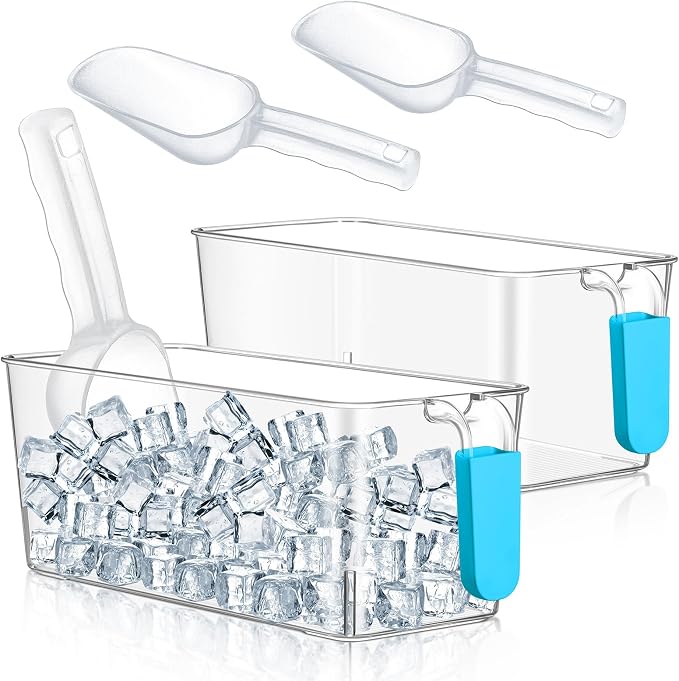Havawish Ice Storage Bin and Flexible Scoop Set Plastic Freezer Bin by Havawish