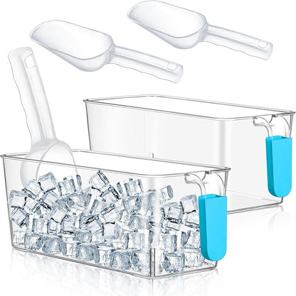 Havawish Ice Storage Bin and Flexible Scoop Set Plastic Freezer Bin by Havawish